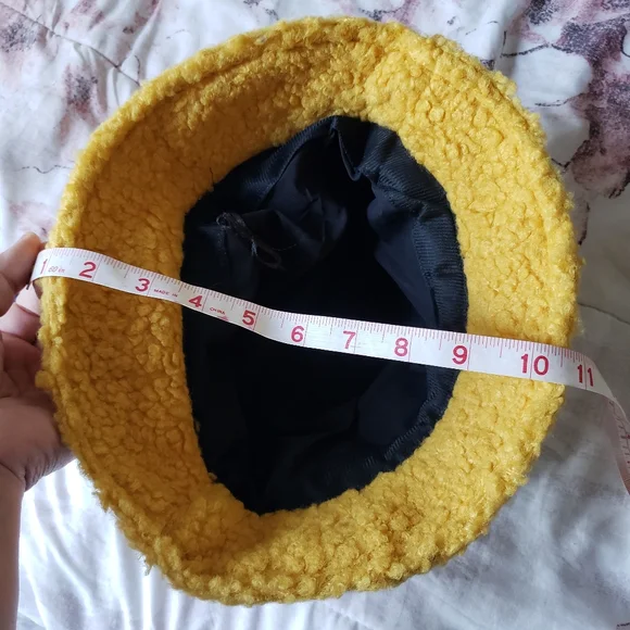 Pre Owned Yellow Fleece Bucket Hat - Picture 4 of 4